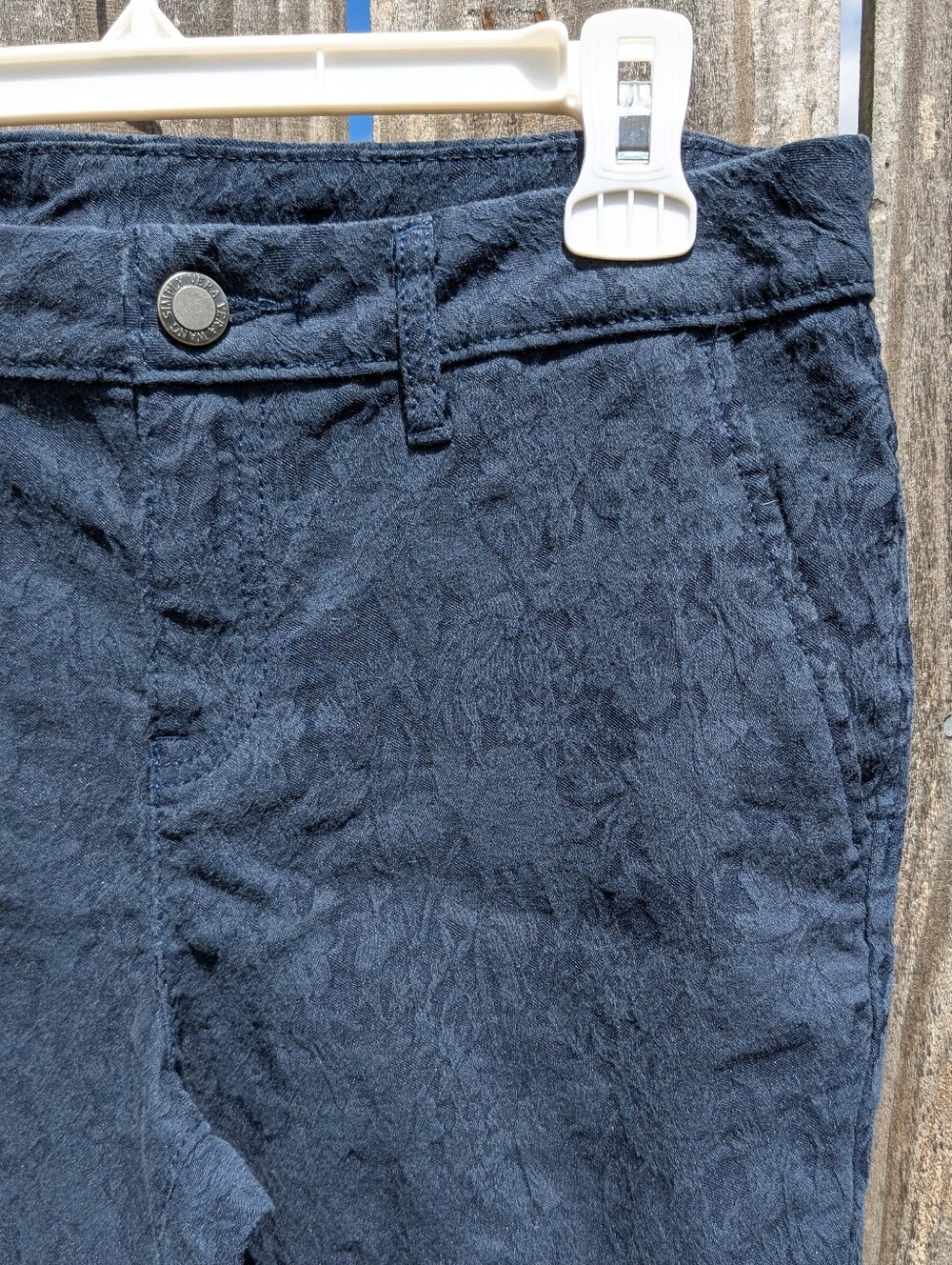Simply Vera Wang Navy Jacquard Capri/Cropped Pants Sz 10